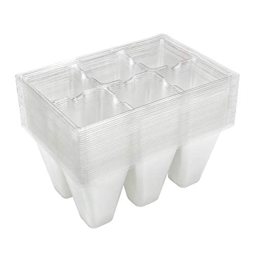 Gardzen 30 Pack 6-Cell Seed Starting Tray for Seedlings, Plant Starter Trays with Drainage Holes for Seed Germination, 5.4x3.7 inches, Clear - color: Clear, size: 30 Pcs