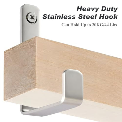 Heavy Duty Hooks, Stainless Steel Hooks for Hanging, Wall Mount Hook, Coat Hook, Wall Hooks Towel Hook Garage Holder Screw Hanger, Utility Hooks, 6 Pack (Silver) - color: Silver
