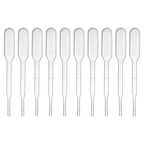 YOKIVE 50 Pcs Disposable Pipette, Lab Dropper with Tapered Tip | Transfer Liquid, Great for Laboratory, Chemistry, Art Project (Clear White, 0.2ML) - size: 0.2ml