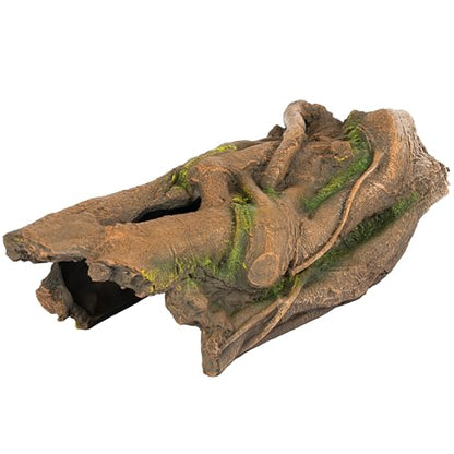 Lizard, Snake or Reptile Hide. Large Hollow Log for Terrarium. Bearded Dragon or Gecko Tank Accessories. Natural Looking Basking Platform, Axolotl, Python Hideout. (XL-Version 2)