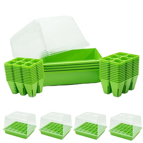 Bootstrap Farmer Countertop Seed Starter Kit in Green, Reusable 1010 Tray Bundle with Inserts and Humidity Dome - color: Green