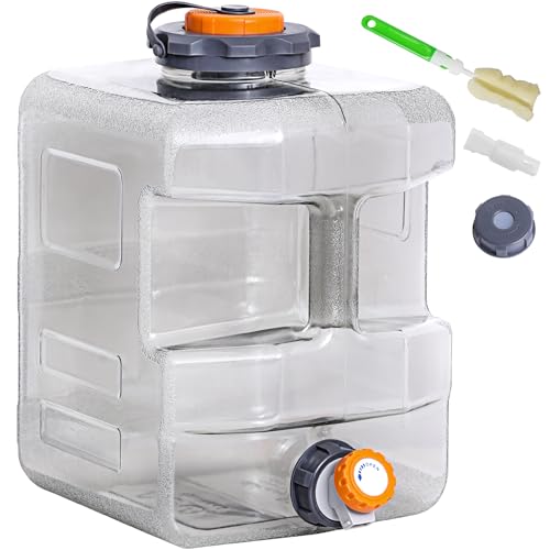 RedSwing 4 Gallon BPA Free Water Container, Portable Water Storage Tank with Spigot for Outdoor Camping Travel Hiking, PC Food Grade Thickened Bucket, Grey 15L - color: Gray