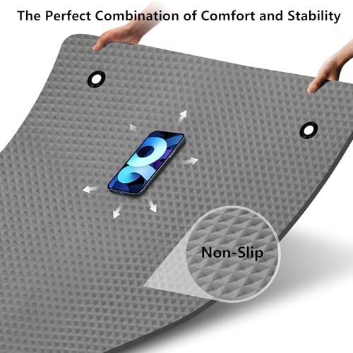 LFS Yoga Mat 72.8" x 31.5" x 2/5 inch Thick With Strap and Bag, Extra Wide - color: Gray