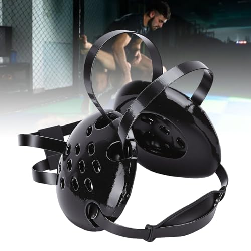 CCYLEZ Wrestling Headgear with Chin Pad MMA BJJ Ear Guards 11 Hole Breathable Adjustable Grappling Headgear for Jiu Jitsu Helmet