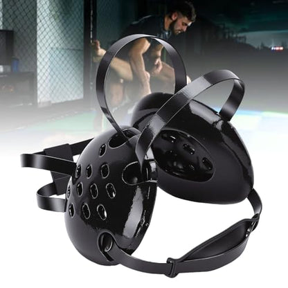 CCYLEZ Wrestling Headgear with Chin Pad MMA BJJ Ear Guards 11 Hole Breathable Adjustable Grappling Headgear for Jiu Jitsu Helmet
