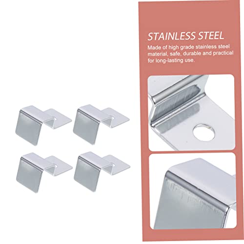 4Pcs Stainless Steel Aquarium Lid Support Clips Sturdy Fish Tank Cover Brackets for Easy Maintenance and Cleaning Compatible with Thick Glass Tanks