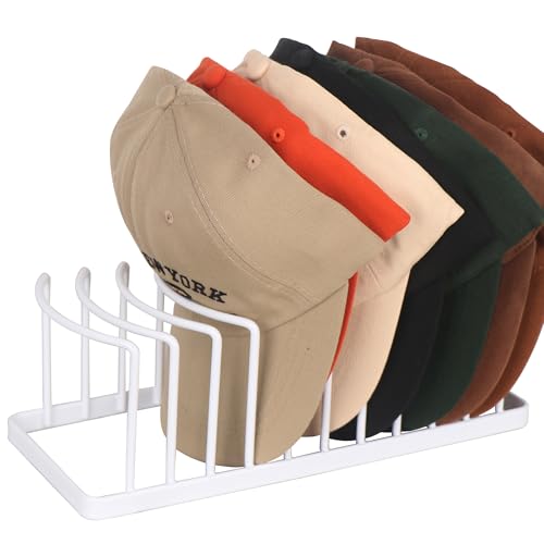 Hat Organizer for Baseball Caps - Hat Stand Holds 10 Caps | Heavy Duyt Hat Rack,Space Saving Hat Holder, No Assembly Required for Tabletop, Closet, Desk Preserves Hat Shape White - color: White 1 Pack
