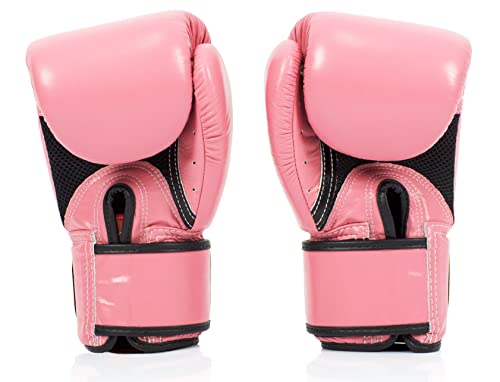 Fairtex BGV1BR Breathable Boxing Gloves, Lightweight Shock Absorbent Gear - color: Pink, size: 14 oz