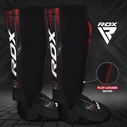 RDX IMMAF Approved Shin Guards, Competition Level Neoprene Shin Pads for Sparring and Grappling, MMA Kickboxing, Professional Shin Insteps Protection, Men Women - color: Red, size: XX-Large