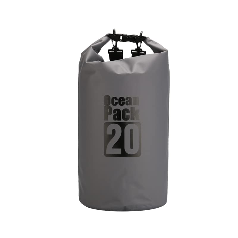 Dry Sack/Waterproof Bag for Boating, Kayaking, Hiking, Snowboarding, Camping, Rafting, Fishing and Backpacking (Gary, 20l) - color: Grey, size: 20L