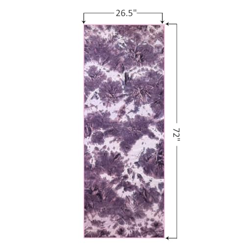Eunzel Hot Yoga Mat Towel, Ultra-Absorbent Microfiber 72" x 26.5" - color: Z-lavender& Mint Green (2 Pack )