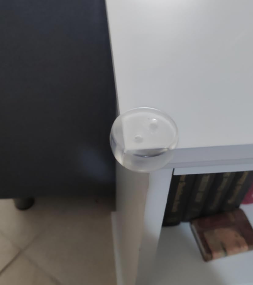 Rocky Mountain Goods Safety Clear Corners Guards - 4 Pack Corner Protector for Baby - Table, Furniture, Cabinets, Glass Top, Sharp Corners - Soft and Strong - Slide and Push On Bumpers
