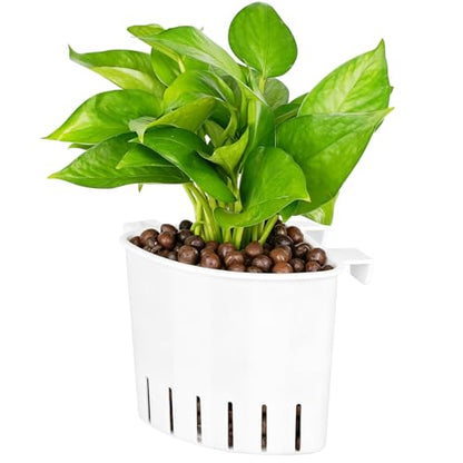 2026 Latest Model Large Aquarium Corner Planter Hanging Plant Holder for Fish Tank Aquaponic Plant Cultivation and Aquascape Accessories Decorations (1 Pack) White