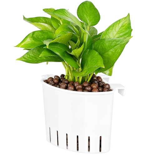 2026 Latest Model Large Aquarium Corner Planter Hanging Plant Holder for Fish Tank Aquaponic Plant Cultivation and Aquascape Accessories Decorations (1 Pack) White