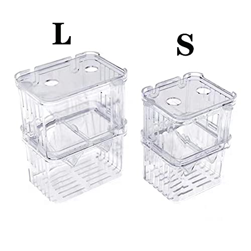 Aquarium Fish Breeder Box Plastic Fish Isolation Breeding Box Hatching Incubator Box for Baby Fish Shrimp Clownfish Guppy （S）
