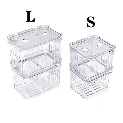 Aquarium Fish Breeder Box Plastic Fish Isolation Breeding Box Hatching Incubator Box for Baby Fish Shrimp Clownfish Guppy （S）