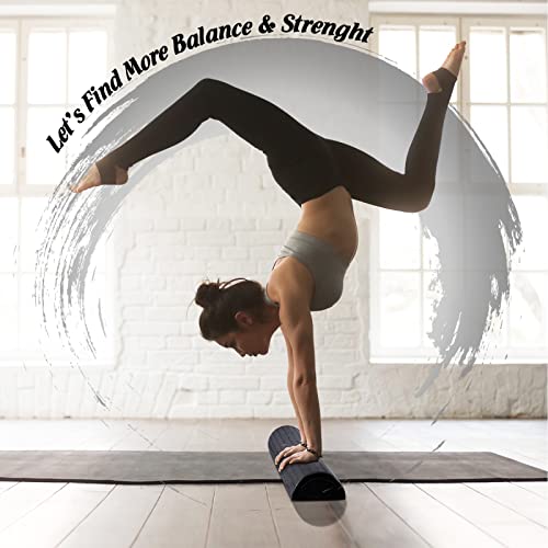 Yes4All High-Density EPP Half Round Back Roller Foam, Exercise Foam Roller for Yoga, Pilates & Stretching - 12, 18, 24, 36 inch - color: Black, style: 18 inch
