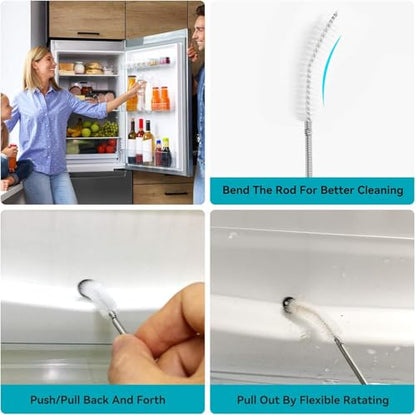 2 Pack 79" Flexible Pipe Cleaner Brush, Rustproof Bendable Drain Brush with Dual Bristles for Home, Bathroom, Car & Aquarium - color: 79inch