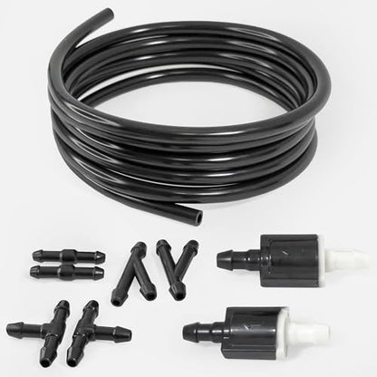 Click&Fit Universal Windshield washer Check Valves Extended repair kit, 6.5 feet Hose, 6-connectors compatible with Toyota, Ford, Chevy, Nissan, wide vehicle models – Wiper fluid rubber tubing