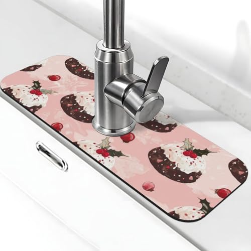 Faucet Draining Mat For Kitchen Sink, Cream Puddings Diatom Mud Absorbent Drain Pad For Bathroom Kitchen Sink Splash Guard Drying Mat - color: Cream Puddings