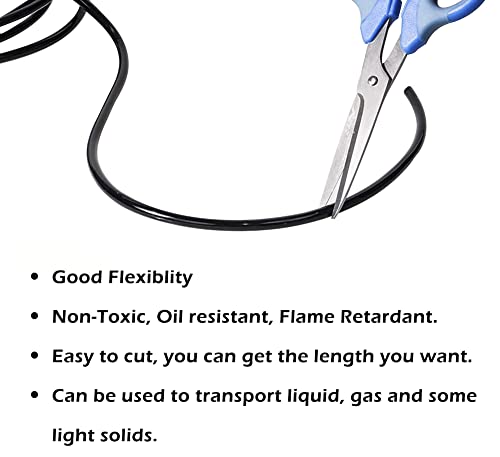 Feelers Black PVC Vinyl Tubing 1" ID x 1-1/4" OD Water Fish Tank Aquarium Air Line Lightweight Hose BPA Free, 3.28 Feet - size: 1" ID, style: 3.28 FT