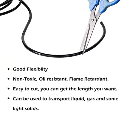 Feelers Black PVC Vinyl Tubing 1" ID x 1-1/4" OD Water Fish Tank Aquarium Air Line Lightweight Hose BPA Free, 3.28 Feet - size: 1" ID, style: 3.28 FT