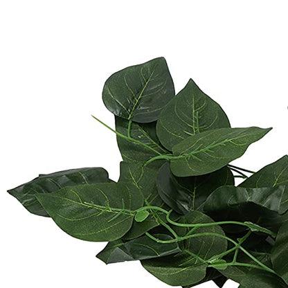 Pssopp Lifelike Plant Decorative Hanging Silk Terrarium Plant with Suction Cup for Reptile Rainforest Box Aquarium Landscape(NFF‑82)