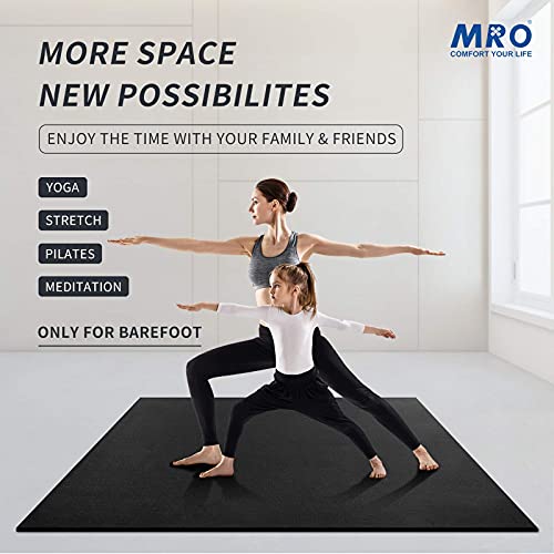 MRO Extra Large Yoga Mat, 12'x6'/9'x6'/7'x5'/6'x4' (9MM) - color: black, size: 9*6 FT