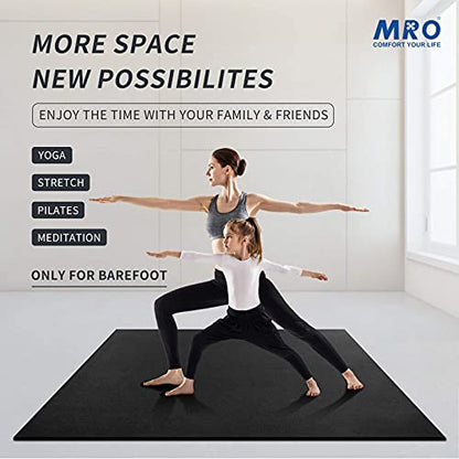 MRO Extra Large Yoga Mat, 12'x6'/9'x6'/7'x5'/6'x4' (9MM) - color: black, size: 9*6 FT