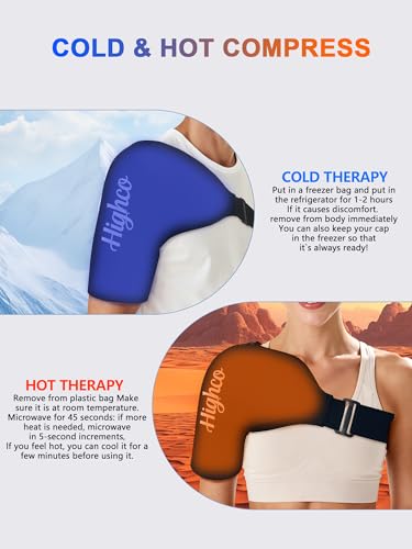 Shoulder Ice Pack Wrap for Rotator Cuff and Arm,Cold Compression for Relief - color: Large-black