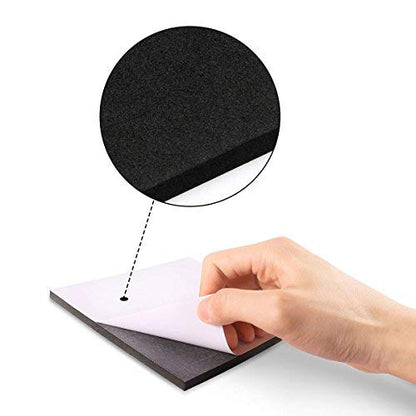 Neoprene Rubber Mats, 6"x 6" Adhesive Foam Padding Weather Stripping Non-Slip Furniture Pads Black Rubber Insulation Anti-Vibration Pads (6 Pack)