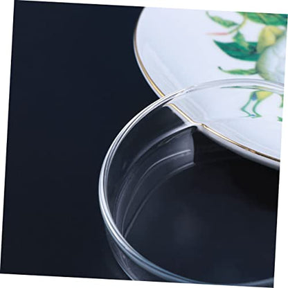 Toddmomy 1pc Glass Shrimp Food Round Dish Ornamental Feeder Bowl for Fish and Reptiles Crystal Glass Feeding Basin