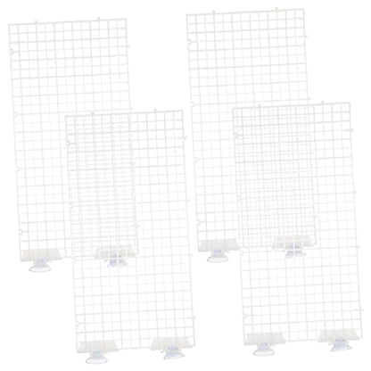 Aquarium Isolation Panel Lattice Plate Transparent Sections with Random Color Suction Cups Easy to Install Dividers for Fish Tank Breeding and Separation