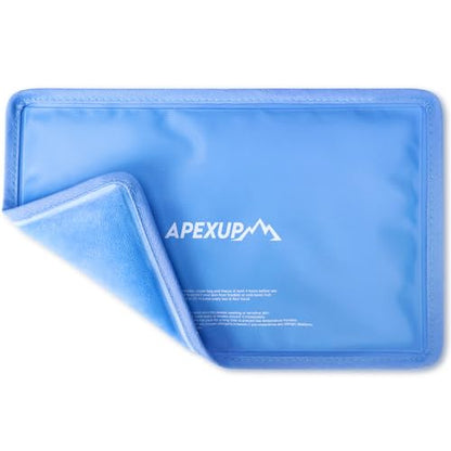 APEXUP Gel Ice Packs for Injuries Reusable, Flexible Double Sided Cold Packs for Injuries, Ice Pack for Knee, Shoulder, Back, Hip, Leg, Arm (Blue, 11.5"x7.5", 1PK) - size: M-1PK (11.5"x7.5"), style: Blue