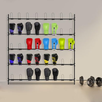 Boxing Glove Storage Rack,Boxing Gloves Drying Holder Holds 20 Pairs of Gloves,5-Tier Boxing Glove Organizer Hang Up Boxing Gloves to Dry Out,Wall Display for Kickboxing,Muay Thai,MMA Training Gloves