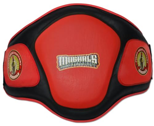 MMA Muay Thai Belly Pad - style: Buckle (Black/Red)