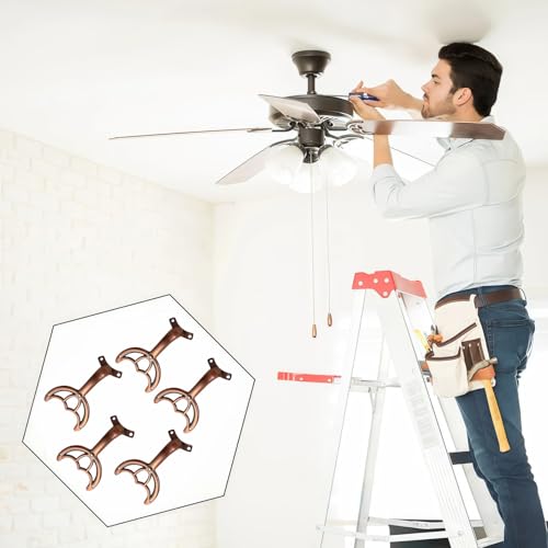 5 Pcs 52’’Ceiling Fan Blades Arms Replacement,Ceiling Fan Blades Arms Replacement Parts Mounting Bracket Kit for Replacing The Worn Fan Blades,Keep The Balance and Good Performance (Copper) - color: Copper