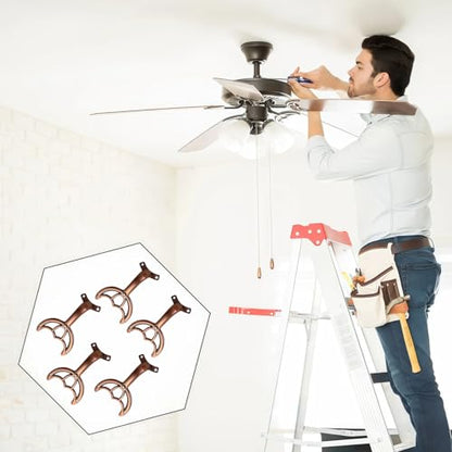 5 Pcs 52’’Ceiling Fan Blades Arms Replacement,Ceiling Fan Blades Arms Replacement Parts Mounting Bracket Kit for Replacing The Worn Fan Blades,Keep The Balance and Good Performance (Copper) - color: Copper