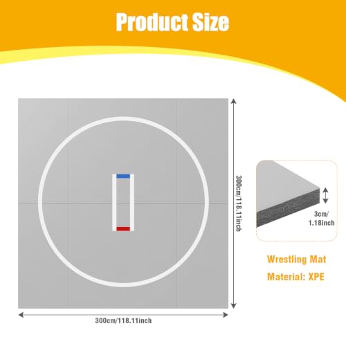 Generic 3M X 3M Folding Exercise Mat Wear Resist Multi-Functional Training Blankets Anti-Slip for Grappling Martial Art Boxing Judo