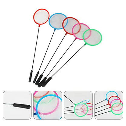 Balacoo 5pcs Fine Color Skimming Artemia Small Shrimp Pond Aquarium Brine Tackle Long Accessory Random for Network Sieves Catch Tank Tools Net with Mesh Hatchery Creek Tool Fish