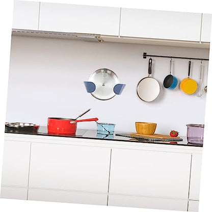 Ciieeo 5 Pair Abs Frosted Kitchen Lid Holder with Strong Adhesive Multifunctional Pot Lid Storage Rack and Stand for Pots Pans and Trays Seamless Stickers Lightweight Blue Organizer