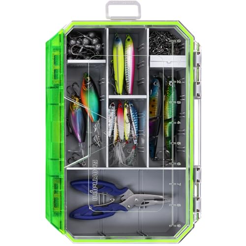 Ghosthorn Fishing Tackle Box, Waterproof 3600 and 3700 Tackle Trays, Plastic Tackle Box Organizer with Removable Dividers, Storage Lure Box and Terminal Tackle Storage - style: 3600*1