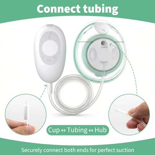 4 Pack Replacement Tubing Compatible with Elvie Stride, Breast Pump Tubing with Tube Connectors, Connect Motor Unit and Breast Shields, Durable and Easy to Clean, Replacement Pump Parts, Clear