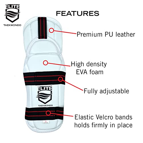 ELITE – Taekwondo Forearm & Elbow Guard. Kids & Adults Sizes (TKD Protector) - Comfortable, Lightweight, & Protective - size: Xtra Small