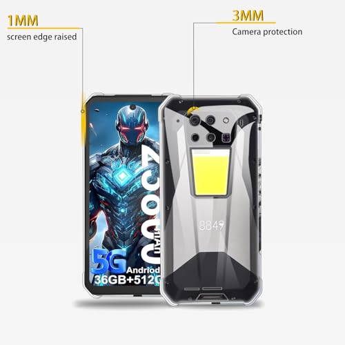 NOUKAJU Case for 8849 Tank 3 Pro, TPU Protective Case,Stand Function,Adjustable Bracket,Anti-Drop, Shockproof,Protective Cover for 8849 Tank 3 Pro(Clear)
