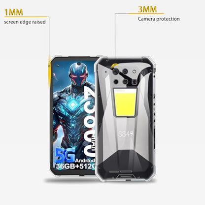 NOUKAJU Case for 8849 Tank 3 Pro, TPU Protective Case,Stand Function,Adjustable Bracket,Anti-Drop, Shockproof,Protective Cover for 8849 Tank 3 Pro(Clear)