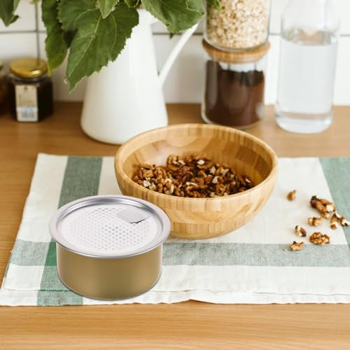 BESTOYARD Self-seal Tin Can with Lid: 12pcs Aluminum Cans Metal Storage Tins Press-in Food Container Refillable Airtight Tin Empty Fish Meat Pet Food Can Snack Box for Preservation, Bronze