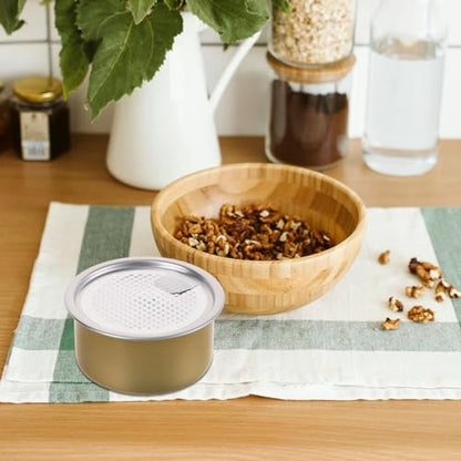 BESTOYARD Self-seal Tin Can with Lid: 12pcs Aluminum Cans Metal Storage Tins Press-in Food Container Refillable Airtight Tin Empty Fish Meat Pet Food Can Snack Box for Preservation, Bronze