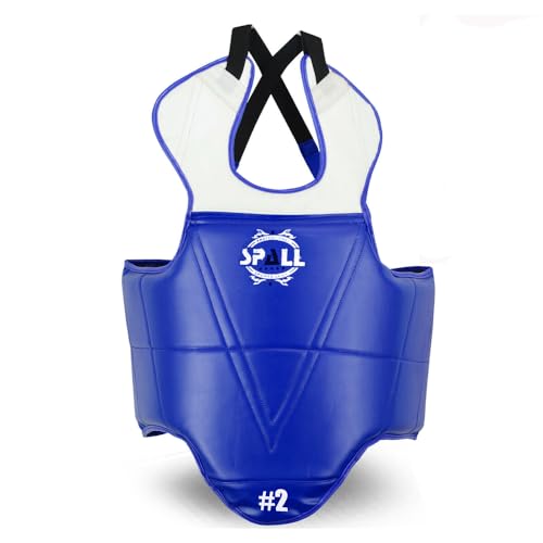 Body Protector Reversible, Kickboxing MMA Muay Thai Chest Guard, Sparring Training, Martial Arts Upper Belly Pad - size: 3, style: BL/RD