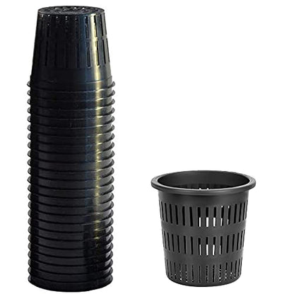 5 Inch Net Cups (12 Pack), Net Pots for Hydroponics, Orchids Mesh Baskets Pots Heavy Duty Hydroponics Supplies with Wide Lip - size: 5 Inch